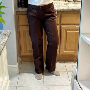 Woolrich Women's Cotton Mid Rise Brown 5 Pocket Wide Leg Pants - Size 12 - 1216